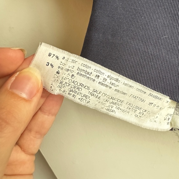 ZARA Navy Crop Top with Ribbon Detail - Size L - Picture 6 of 6